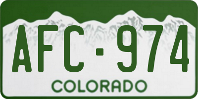 CO license plate AFC974