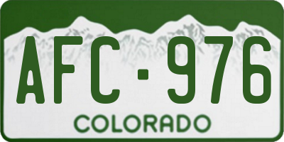 CO license plate AFC976