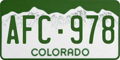 CO license plate AFC978
