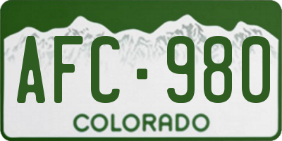 CO license plate AFC980