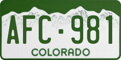 CO license plate AFC981