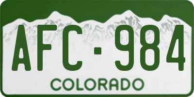 CO license plate AFC984