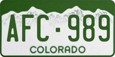 CO license plate AFC989