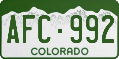 CO license plate AFC992