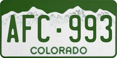 CO license plate AFC993