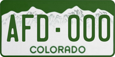 CO license plate AFD000