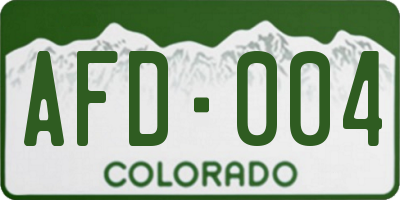 CO license plate AFD004