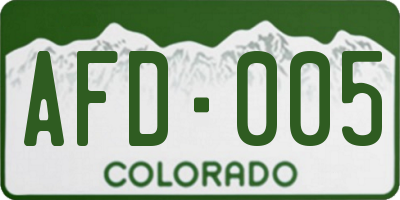 CO license plate AFD005