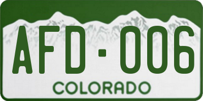 CO license plate AFD006