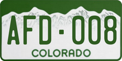 CO license plate AFD008