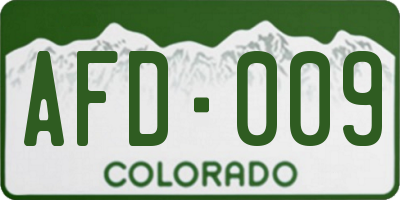 CO license plate AFD009