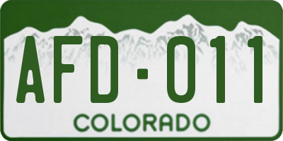 CO license plate AFD011