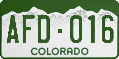 CO license plate AFD016