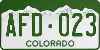 CO license plate AFD023
