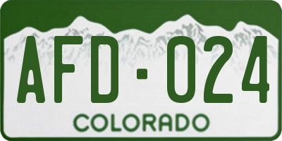 CO license plate AFD024
