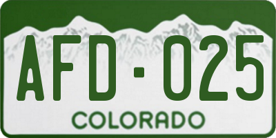 CO license plate AFD025