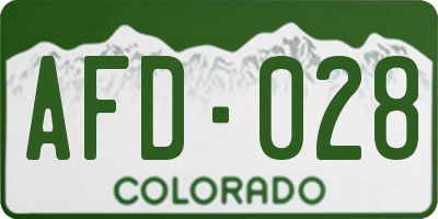 CO license plate AFD028