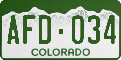 CO license plate AFD034