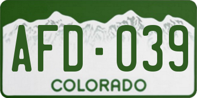 CO license plate AFD039