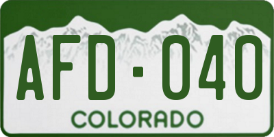 CO license plate AFD040