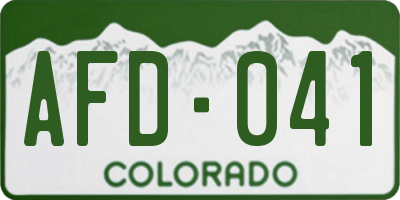 CO license plate AFD041