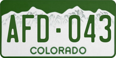 CO license plate AFD043