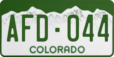 CO license plate AFD044