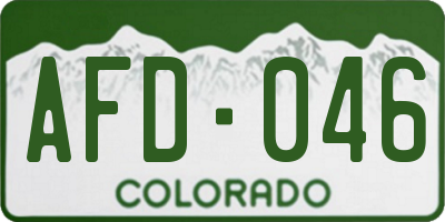 CO license plate AFD046