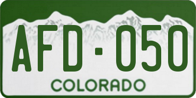 CO license plate AFD050