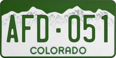 CO license plate AFD051