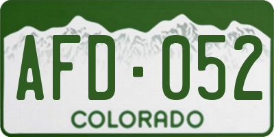 CO license plate AFD052
