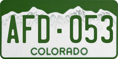 CO license plate AFD053