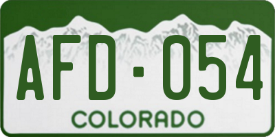 CO license plate AFD054