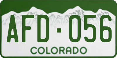 CO license plate AFD056