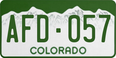 CO license plate AFD057