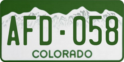 CO license plate AFD058