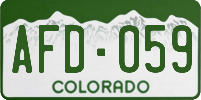 CO license plate AFD059