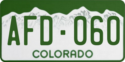 CO license plate AFD060