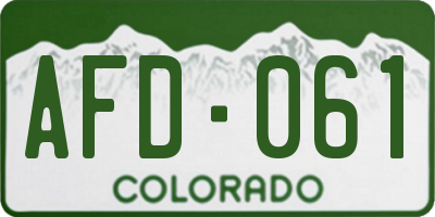 CO license plate AFD061