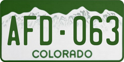 CO license plate AFD063