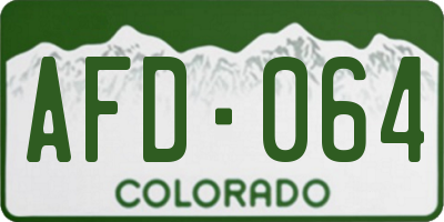 CO license plate AFD064