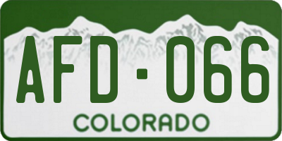 CO license plate AFD066