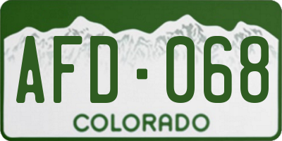 CO license plate AFD068