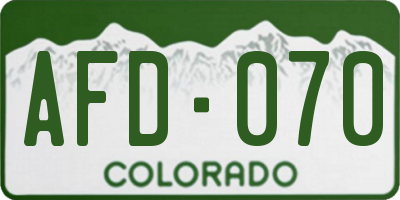 CO license plate AFD070