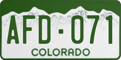 CO license plate AFD071