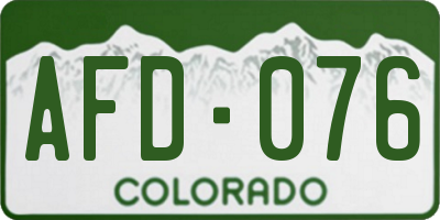 CO license plate AFD076