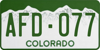 CO license plate AFD077