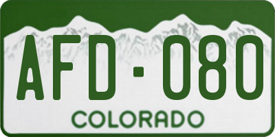 CO license plate AFD080
