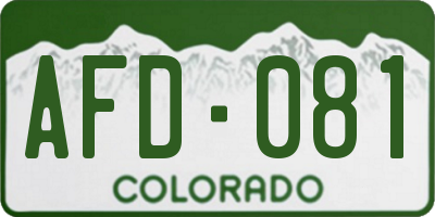 CO license plate AFD081