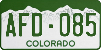 CO license plate AFD085
